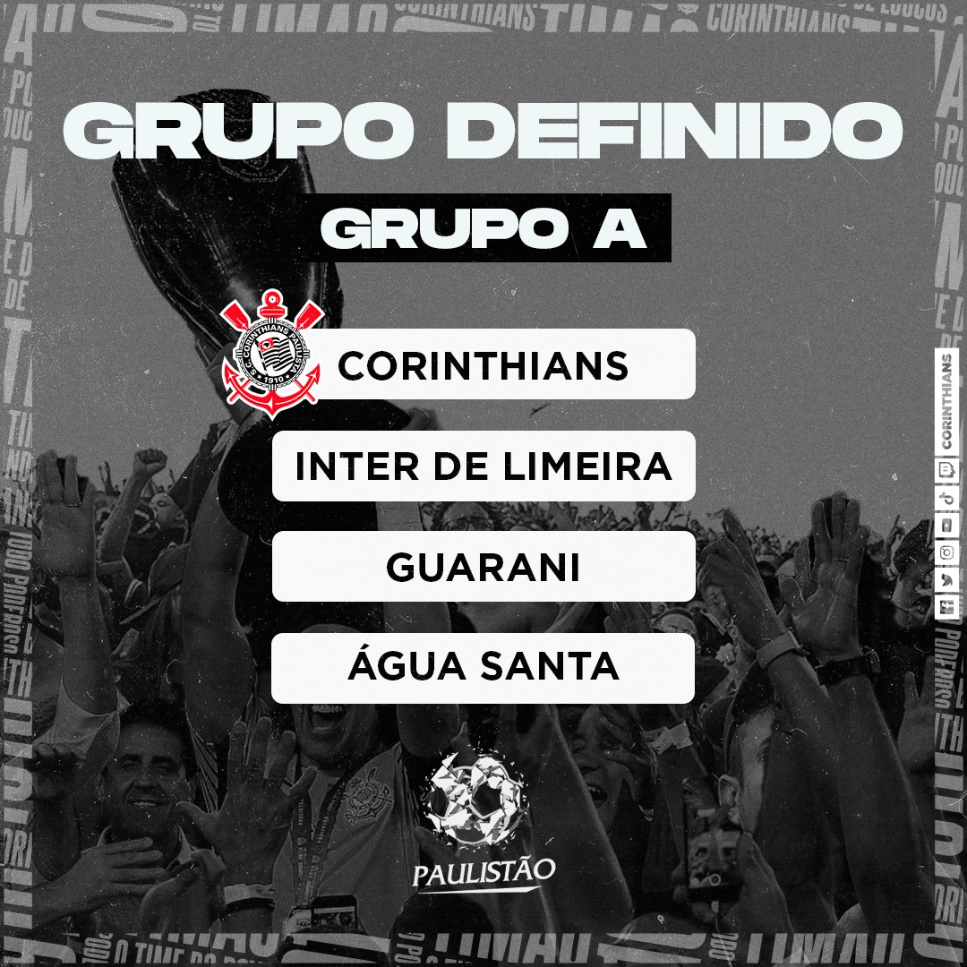 Corinthians conhece grupo do Paulistão 2024 nesta quinta-feira; saiba  detalhes