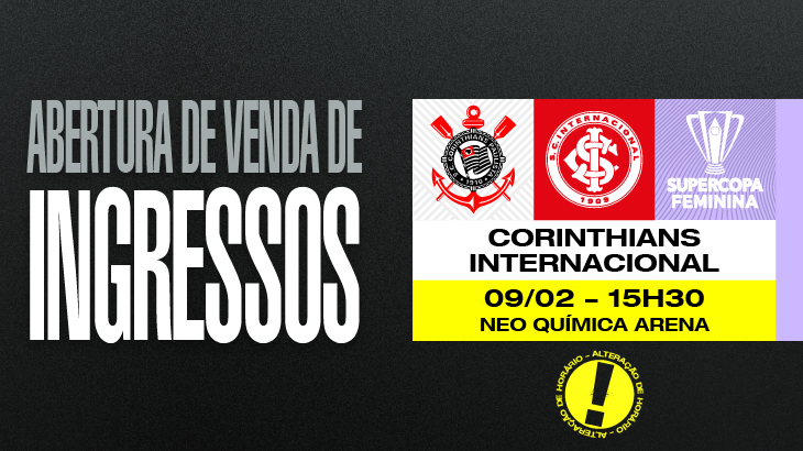 Brasileirão Fem. 22 – Ingressos Corinthians x Internacional (24/9