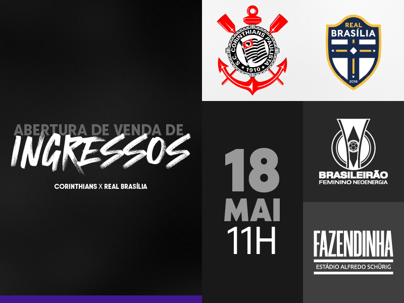 Ingressos - Corinthians x Real Brasília (18/5) - Brasileirão Feminino 2024